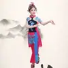 Disfraz de Danza Qiao Huadan para Niños Ópera Pequeña Huadan Estilo Loto Ópera Nacional de Pekín Disfraz de Ópera Tocado
