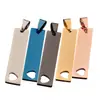 Al por mayor En stock Acero Inoxidable Cinco Colores Rectangular Corazón Etiqueta Militar Collar Soporta Grabado Láser Geométrico Etiqueta