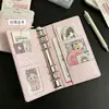 Novo caderno de folhas soltas A6 com bolinhas rosa, alto valor estético, caderno de couro, planejador portátil para estudantes