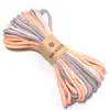Cordón trenzado de algodón de colores teñido en degradado, de núcleo hilado, para pulsera DIY, cordón, llavero de cuentas, bolsa, muñeca, ganchillo