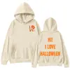 Sudadera con capucha y cordón con estampado gráfico de letras para mujer Sudadera de Halloween Sudadera con capucha
