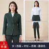 Terno Verde Escuro Feminino Terno Formal Outono e Inverno Terno de Negócios Profissional Roupa de Trabalho para Deslocamento Gerente de Vendas Roupa de Trabalho
