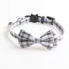 Jengibre nuevo Lazo de collar para mascota a cuadros británicos con Campana collar para gato directo de fábrica collar para gato