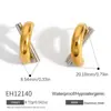 Pendientes Europeos y Americanos de Acero Inoxidable con Forma de C Geométricos Color Oro y Plata Doble Contraste Estilo Normcore Lujo Accesible Elegantes Pendientes Chapados en Oro Conservantes del Color