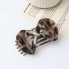 Pinza con Estampado de Leopardo en Forma de Ocho, Color Oscuro, Exquisita Pinza de Pato de una Línea, Pinza Plana de Alta Gama para el Cabello, Accesorios para el Cabello al por Mayor