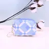 Bolsa de Moedas Octogonal Xadrez de Tecido Colorida Estilo Novo 2025 para Mulheres, Bolsa de Armazenamento de Verão Acolchoada Plissada Colorida, Venda por Atacado Disponível