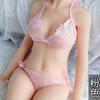 Conjunto de Sujetador Transgénero con Cuello Halter y Cordones, Lencería Transparente con Ribete de Encaje, Lencería Sexy, Atuendo Divertido para Parejas para Mujeres