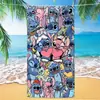 Toalla de Playa con Estampado de Stitch Lindo de Dibujos Animados y Anime, Toalla de Baño de Microfibra Secado Rápido Transfronteriza, Toalla de Playa Espesa