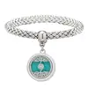 Pulsera Vibratoria de Acero Inoxidable para Aromaterapia Repelente de Mosquitos Árbol de la Vida Caja de Perfume con Aceite Esencial Pulsera Magnético-estrictiva para Parejas