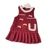 Vestido Chaleco de Invierno para Niñas Estilo Nuevo Versión Coreana Tweed Elegante Lazo Acolchado Engrosado Falda Transfronterizo