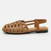 Sandálias rasteirinhas de trama vazada para mulheres, para uso externo no verão, nova moda resort 2026 sandálias romanas S7006-8