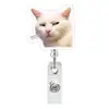 Lanyard para Enfermera Llavero Acrílico Insignia de Identificación de Doctor Giratorio Retráctil Fácil de Usar Gato Emoji Rollo