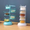 Caja de condimentos con juego de cucharas pequeñas, suministros de cocina combinados para el hogar, juego de caja de condimentos giratoria de cocina multifuncional