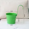 Vaso de Flores de Ferro Grande para Pendurar com Gancho Removível, Adequado para Pendurar na Varanda, Balde de Metal para Pendurar para Suculentas e Plantas Verdes