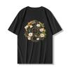 2025 Nova Camiseta Pesada Solta e Confortável de Gola Redonda com Manga Curta do Ano do Coelho