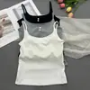 Estilo Primavera e Verão Algodão Tencel Botão Anti-Transparente Moda Gola Quadrada Costela Integrada Camisola para Mulheres Usarem Fora