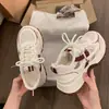 Zapatos tipo Dad para Mujer con Aumento de Altura, Verano Delgados Transpirables de Suela Gruesa de Malla Modelo Nuevo 2026, Tenis Blancos Casuales de Moda Este Año