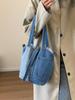 Bolso Cubo de Mezclilla Lavada de Nicho para Mujer 2026 Nueva Moda Bolso de Mano Versátil Estilo Commuter Bolso Cruzado