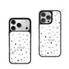 Funda de teléfono estilo coreano con estrella y lazo, fondo blanco, iPhone 18 Pro Max, funda de cristal con acabado mate, funda anticaídas Apple 15