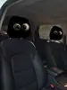Funda de Reposacabezas para Coche con Estampado de Calavera Negra de Comercio Exterior Transfronterizo, Estilo Elástico Universal, Funda de Reposacabezas para Coche Original y Divertida