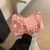 Plissado grande capacidade moda estilo coreano cor sólida pequena alça de ombro com nó fresco bolsa pequena feminina 2024 nova bolsa do mensageiro feminina