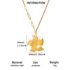 Pingente de colar de aço inoxidável europeu e americano com pérola, cobra, coração, banhado a vácuo em ouro 18K, colar personalizado com cauda de peixe e flor