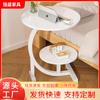 Fabricantes de Mesas Auxiliares para Sofá Personalizan Mesa de Té Sencilla para Sala de Estar de Apartamento Pequeño, Mesa Auxiliar de Esquina con Almacenamiento de Doble Capa para Hogar, Balcón, Dormitorio