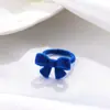 Anillo de terciopelo con lazo flocado estilo Ins, estilo vintage, ajustable, para otoño e invierno, para mujer