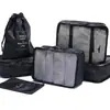 Bolsa de Armazenamento Multifuncional de Viagem com Sete Peças Conjunto de Bolsas Organizadoras e de Classificação de Roupas para Mala Conjunto de Oito Peças