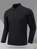 Camisa tipo polo de manga larga con media cremallera y logo personalizado para hombre, ropa de trabajo de alta elasticidad, uniforme de equipo corporativo, camiseta de mujer con cuello de solapa