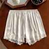 Pantalones Cortos de Seguridad de Seda de Hielo para Mujer 2026 Nuevo Verano Anti-Exposición Delgados para Casa Sueltos Encaje Pantalones Cortos Base Pantalones Cortos para Dormir