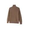 Suéter Cardigan Retro de Gola Alta Estilo Coreano Transfronteiriço 2025 para Homens e Mulheres, Malha Solta de Outono, Jaqueta Top de Cor Sólida