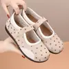 Zapatos de Tela Bai Zhenhe Estilo Nuevo de Pekín Viejo, Transpirables Suela Suave Antideslizantes Zapatos de Una Sola Pieza, Cómodos Casuales para Mujeres de Mediana Edad y Mayores