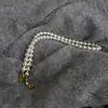 Collar de Perlas de Imitación Redondas Perfectas y de Alto Brillo para Mujer, Lujo Ligero, Sensación de Alta Gama, Cadena para Clavícula, Cadena para Suéter Simple y Versátil, Cadena para el Cuello con Cierre de Plata Pura
