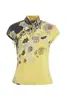 Bordado Floral Gola Alta Abotoada Manga Curta Retro Melhorado Novo Estilo Chinês Vazado Slim Fit Feminino Transfronteiriço Novo Modelo