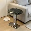 Mesa Auxiliar de Sofá de Piedra de Lujo Natural, Mesa de Esquina, Mesa de Café Pequeña Minimalista Moderna de Lujo Ligero de Mármol de Alta Gama ¡Wow!