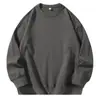 Moda Nueva Marca de Moda Otoño e Invierno 2025 Sudadera con Capucha de Manga Larga para Hombre Cuello Redondo Color Sólido Oversize Casual Versátil