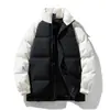 Estilo Novo de Inverno 2026 Jaqueta de Algodão com Gola Alta Roupas de Algodão com Enchimento Jinjiang Roupas de Algodão com Gola Alta Color Block Americano Roupas de Inverno para Casais