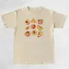 Camiseta Retro Estampa de Pêssego 180g Transfronteiriça Feminina Fofa Estética Cottagecore Manga Curta