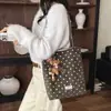 Bolso Tote de Ante con Lunares Estilo Coreano Perezoso para Mujer Retro Otoño/Invierno Versátil Gran Capacidad Ligero para el Trabajo Bolso de un Solo Hombro
