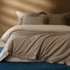 ¡Cerámica cepillada de doble cara! Juego de cuatro piezas simple de color liso, engrosado, de algodón puro cepillado para el calor de otoño e invierno, funda de edredón y sábana de algodón
