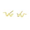 Aretes de Serpiente de Plata Esterlina S925 con Circonita Micro-incrustada para Mujer, Nuevos Aretes Pequeños de Serpiente de Viento Frío para Cartílago de la Oreja, Chapados en Oro de 14K