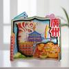 Ciudad Creativa Guochao Imanes de Madera para Refrigerador Pegatinas Magnéticas de Viaje Venta al por Mayor Dibujos Animados Imanes Conmemorativos de Nezha Dominando el Mar