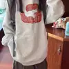 Moletom com capuz preto para mulheres, novo estilo 2026, coleção popular outono/inverno, forrado com fleece e espesso, modelagem solta, estilo americano, peça externa casual