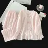 Pijama para niñas, colección primavera y otoño, algodón con estampado de nubes, manga larga, tela fina, nuevo estilo 2026, ropa cómoda popular para niñas mayores