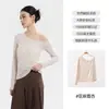 Camiseta de Linho com Manga Longa Gota de Chuva para Mulheres, Estilo Fino de Verão, Solta e Respirável, Emagrecedora, Cor Sólida, Blusa Casual Simples