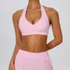 Sutiã esportivo de yoga com gola halter, respirável, de secagem rápida, transfronteiriço, para mulheres, adequado para Pilates, corrida e fitness, pode ser usado como peça externa