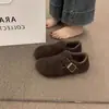 Zapatos planos cómodos de invierno Birkenstock con forro de felpa, nuevo estilo otoño/invierno 2026, slip-on, cálidos, mullidos, de algodón para mujer, adecuados para usar al aire libre