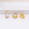 Colgante pequeño chapado en oro real de 18 quilates envuelto en cobre chapado en cobre dorado con microincrustaciones de circonita chapada, joyería para orejas, accesorios para pulsera DIY hechos a mano, aretes