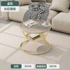 Mesa de centro de cristal Changhong creativa de lujo con luz nórdica, moderna y sencilla para celebridades de Internet, para apartamentos pequeños y hogares, mesa redonda pequeña templada